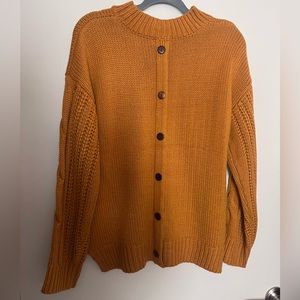 Roolee Mustard Sweater with Back buttons
